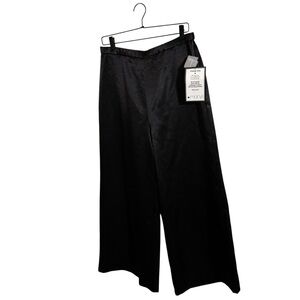 Alex Evenings‎ Black Shiny Wide Leg Pants Women’s Large Petite NWT